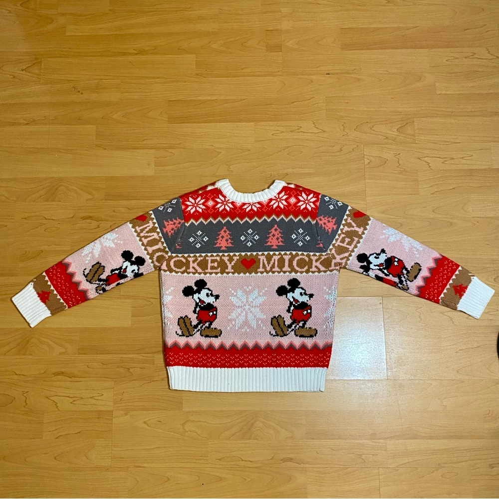 Girls Disney Mickey Mouse Christmas Sweater Size L 10-12 Holiday Knit - Picture 7 of 7